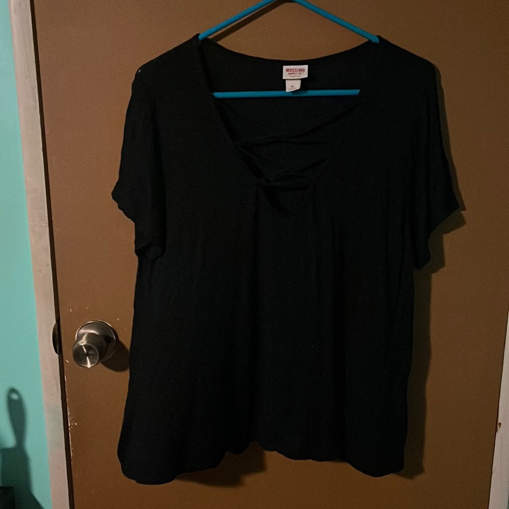 Black deep V top